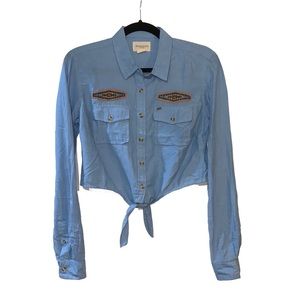 Cropped Western Button Up Shirt
